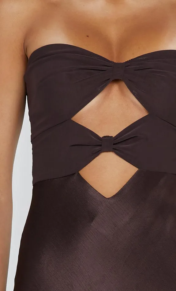 Bec Bridge Dresses HALLE STRAPLESS DRESS Chocolate 8211 Women