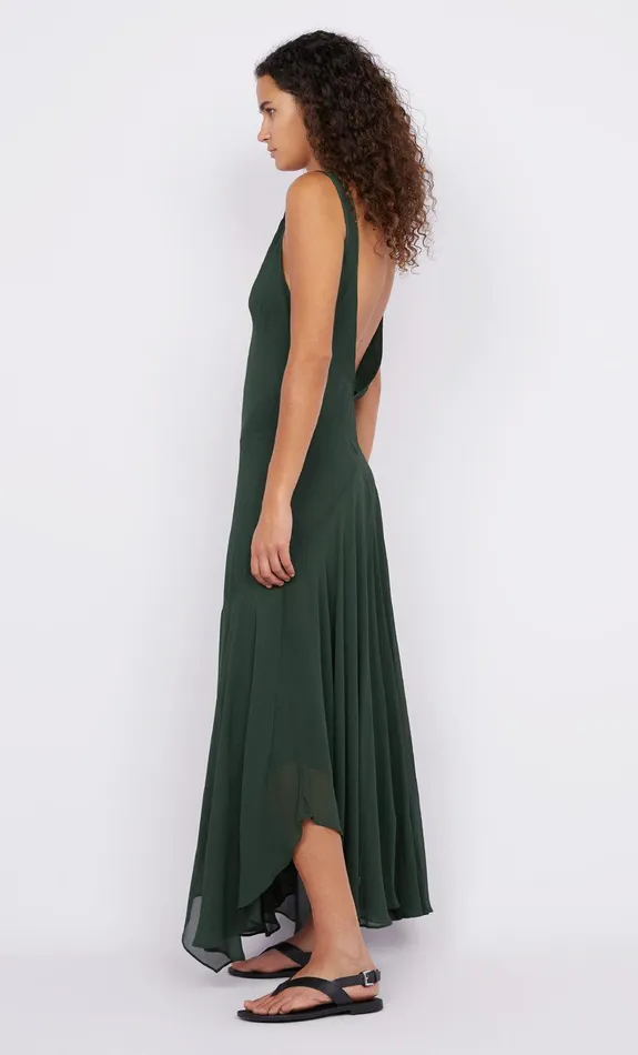 Bec Bridge Dresses ISOLDE V NECK DRESS Bottle Green 8211 Women