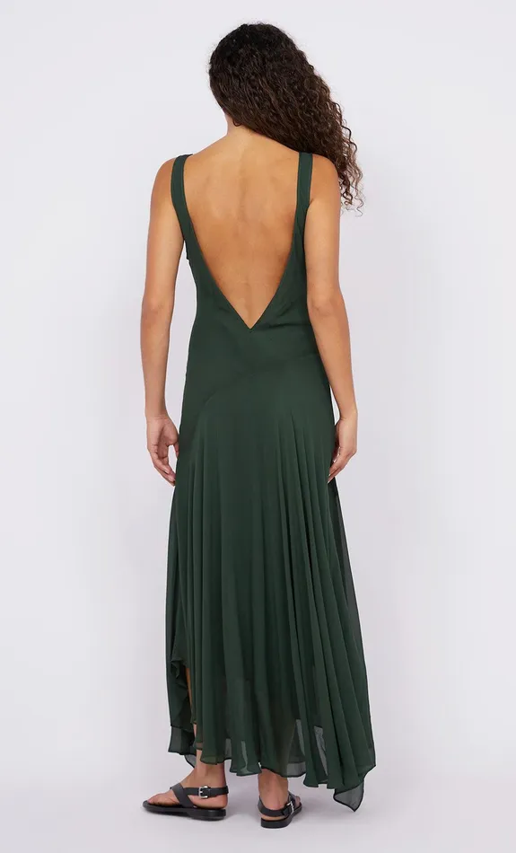 Bec Bridge Dresses ISOLDE V NECK DRESS Bottle Green 8211 Women