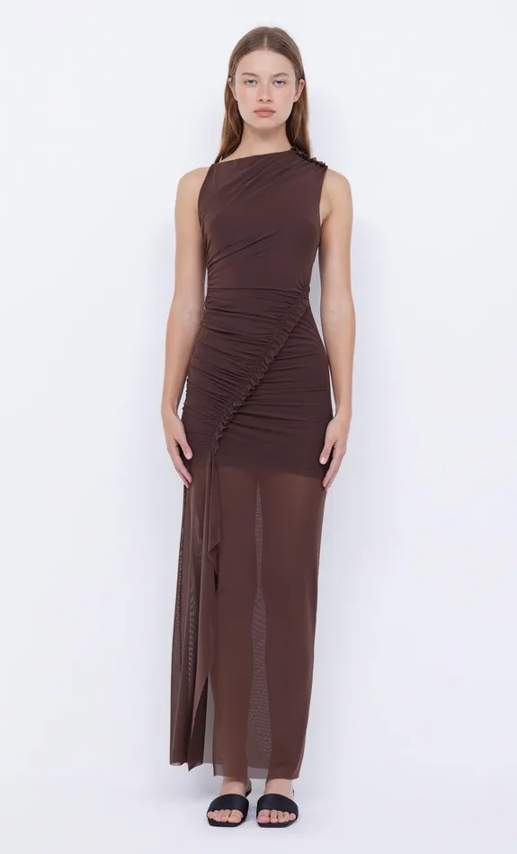 Bec Bridge Dresses JULIEN ASYM MAXI DRESS Choc 8211 Women