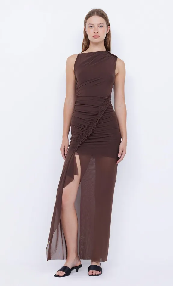 Bec Bridge Dresses JULIEN ASYM MAXI DRESS Choc 8211 Women