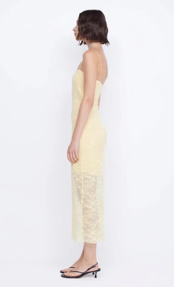 Bec Bridge Dresses JULIETTE COLUMN MIDI DRESS Butter Yellow 8211 Women