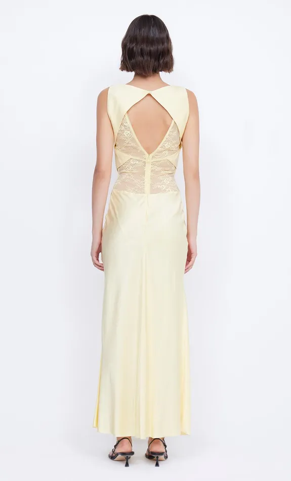 Bec Bridge Dresses JULIETTE V NECK MAXI DRESS Butter Yellow 8211 Women