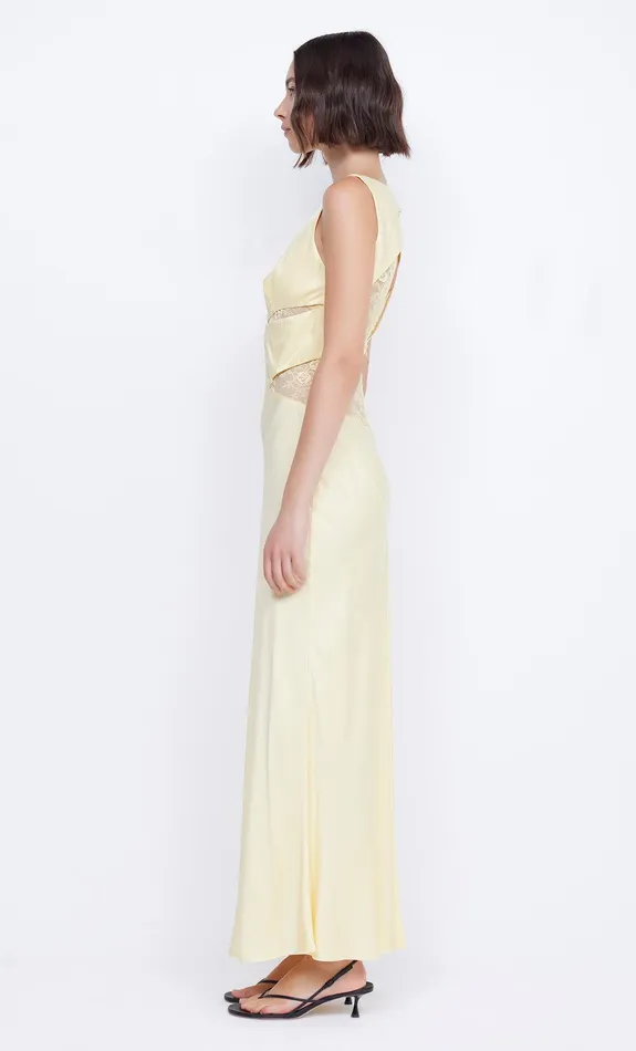 Bec Bridge Dresses JULIETTE V NECK MAXI DRESS Butter Yellow 8211 Women