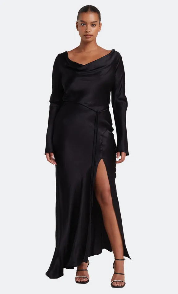 Bec Bridge Dresses MOON DANCE LONG SLEEVE COWL DRESS Black 8211 Women