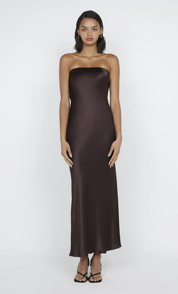 Bec Bridge Dresses MOON DANCE STRAPLESS DRESS Dark Chocolate 8211 Women