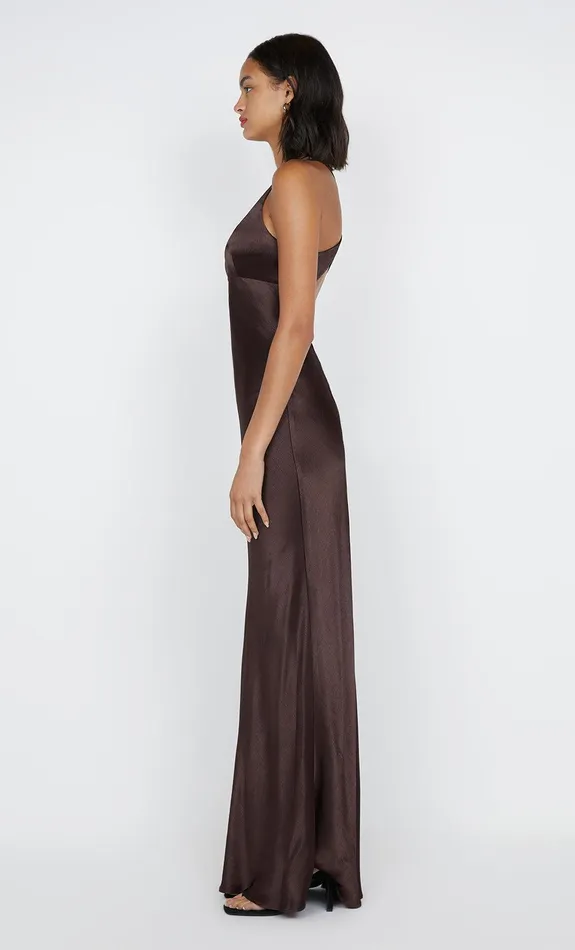 Bec Bridge Event Wear Dresses MAXINA CROSSOVER DRESS Dark Chocolate 8211 Women