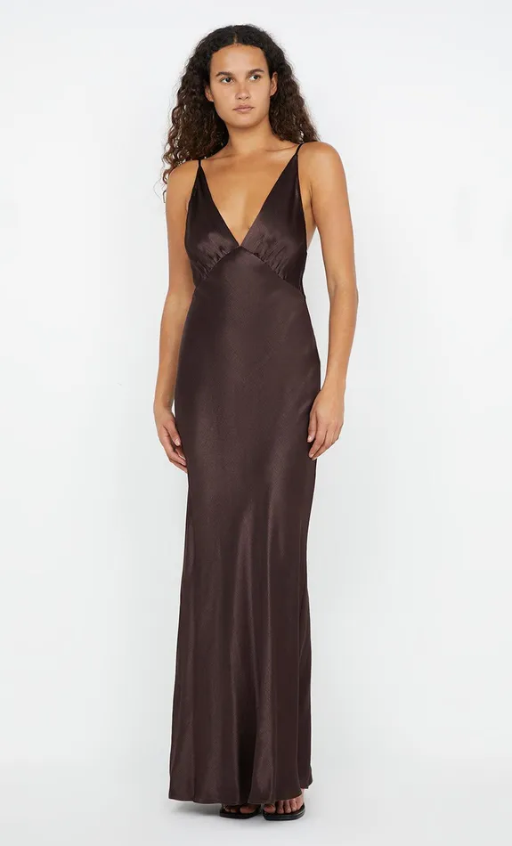 Bec Bridge Maxi Dresses MOON DANCE V MAXI DRESS Dark Chocolate 8211 Women