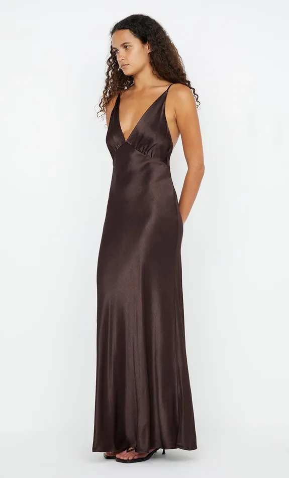 Bec Bridge Maxi Dresses MOON DANCE V MAXI DRESS Dark Chocolate 8211 Women