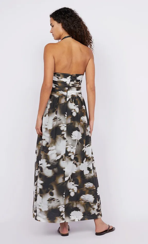 Bec Bridge Maxi Dresses SOLENE HALTER DRESS Dark Blurred Floral 8211 Women