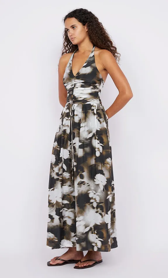 Bec Bridge Maxi Dresses SOLENE HALTER DRESS Dark Blurred Floral 8211 Women