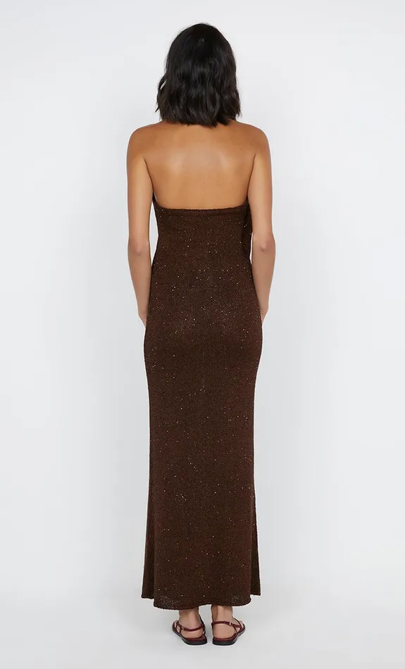 Bec Bridge Midi Dresses DELFINA HALTER MIDI DRESS Chocolate 8211 Women