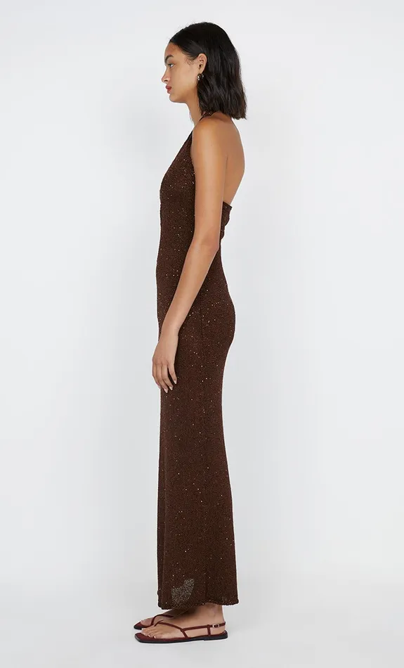 Bec Bridge Midi Dresses DELFINA HALTER MIDI DRESS Chocolate 8211 Women