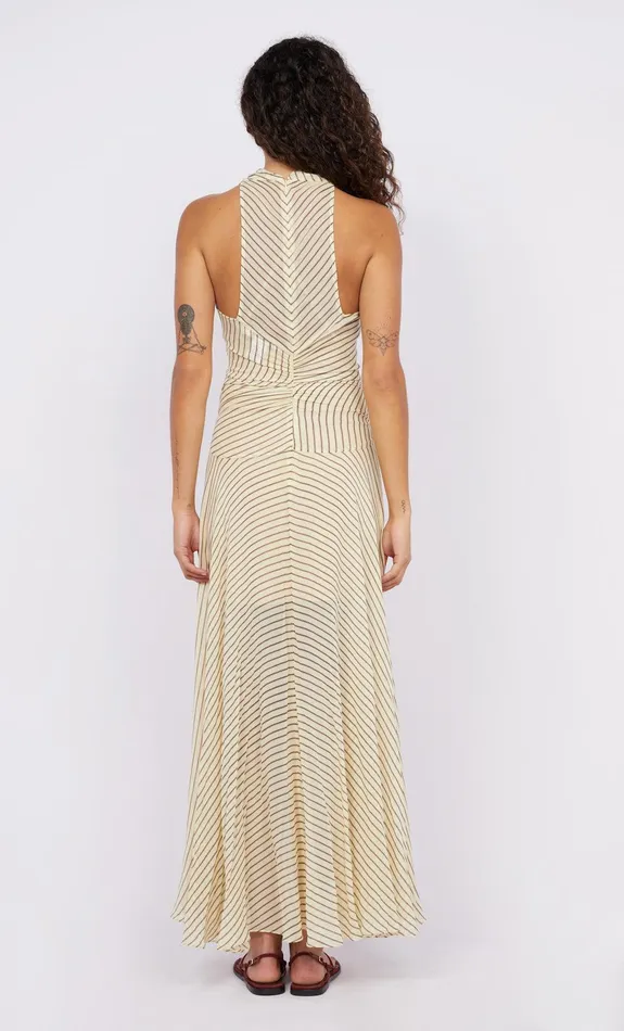 Bec Bridge Prom Dresses ANISE HIGH NECK DRESS Butterplum Stripe 8211 Women