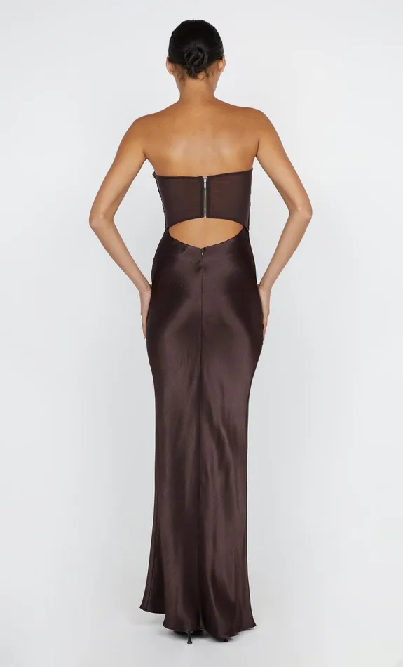 Bec Bridge Prom Dresses HALLE STRAPLESS DRESS Chocolate 8211 Women