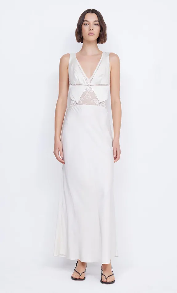 Bec Bridge Prom Dresses JULIETTE V NECK MAXI DRESS Ivory 8211 Women
