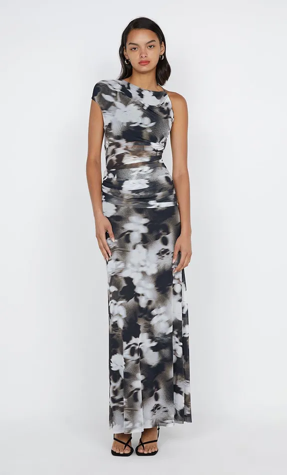 Bec Bridge Prom Dresses SOLENE ASYM DRESS Dark Blurred Floral 8211 Women