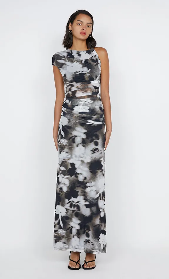 Bec Bridge Prom Dresses SOLENE ASYM DRESS Dark Blurred Floral 8211 Women