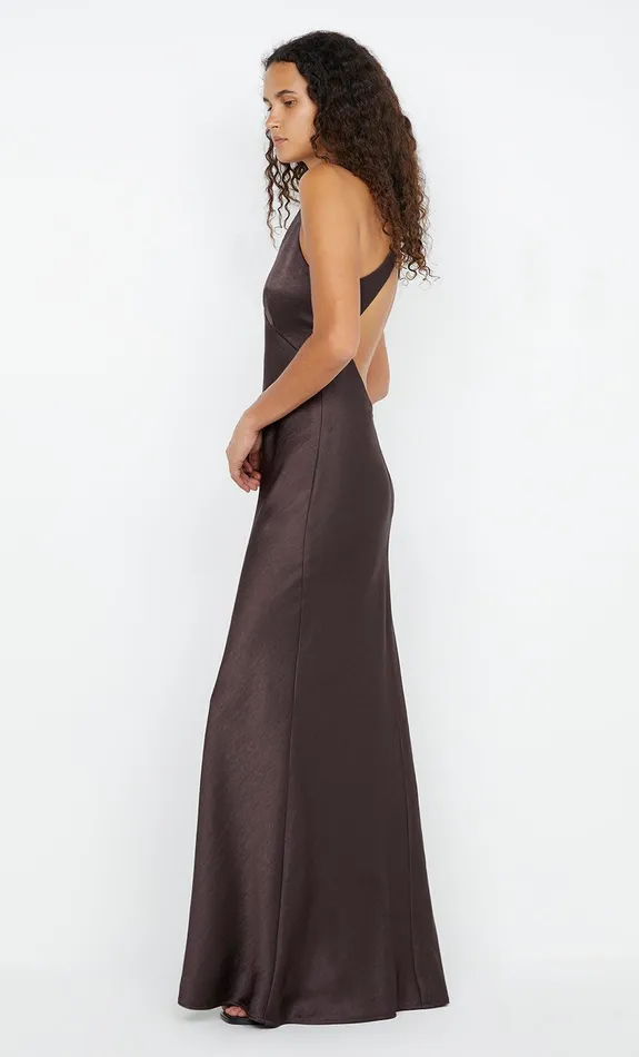 Bec Bridge Prom Dresses THE DREAMER V NECK DRESS Dark Chocolate 8211 Women