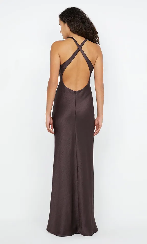 Bec Bridge Prom Dresses THE DREAMER V NECK DRESS Dark Chocolate 8211 Women
