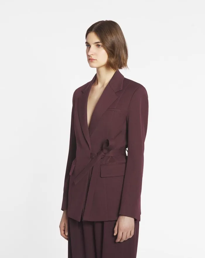Belted Jacket Burgundy Women Lanvin Coats and Jackets Belted Jacket Burgundy Women Lanvin Coats and Jackets