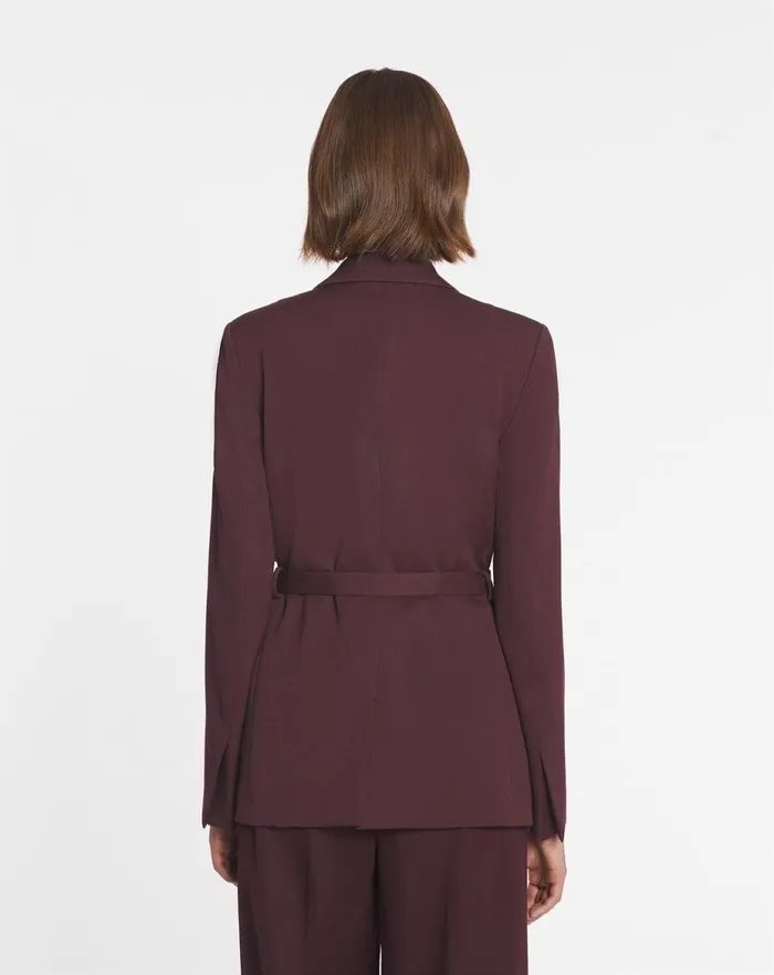 Belted Jacket Burgundy Women Lanvin Coats and Jackets Belted Jacket Burgundy Women Lanvin Coats and Jackets