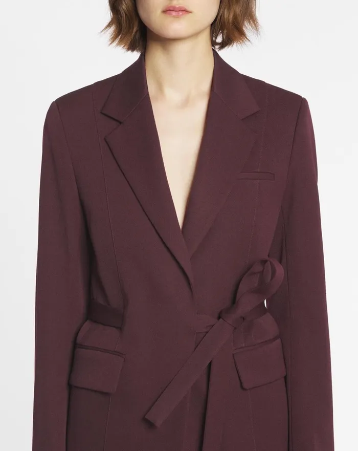 Belted Jacket Burgundy Women Lanvin Coats and Jackets Belted Jacket Burgundy Women Lanvin Coats and Jackets