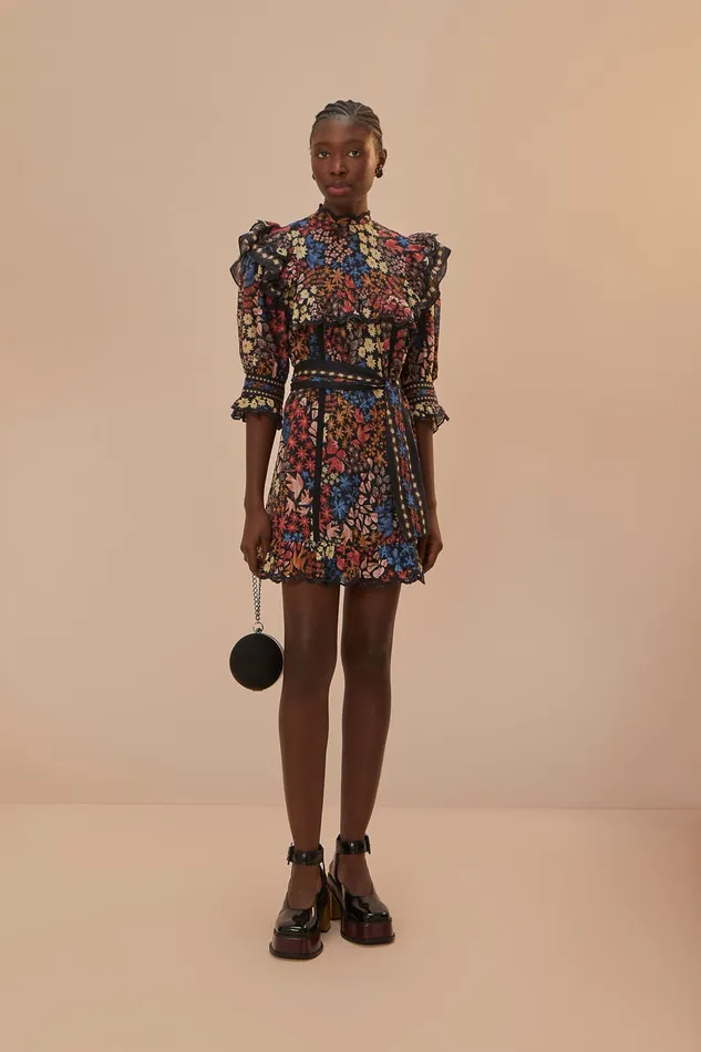 Black Jujus Garden Mini Dress Women Farm Rio Mini Dresses