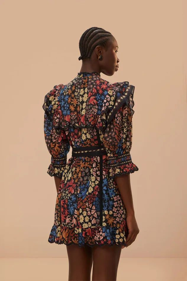 Black Jujus Garden Mini Dress Women Farm Rio Mini Dresses
