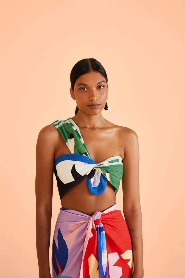 Brasil Bahia Scarves Crop Top Women Farm Rio Crop Tops