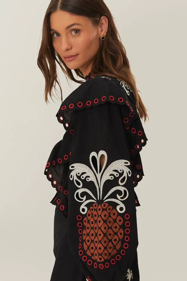 Cashew Mandala Richilieu Long Sleeve Maxi Dress Women Farm Rio Maxi Dresses