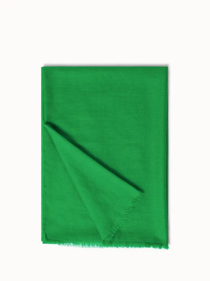 Cashmere Silk Scarf Leaf Women Akris Cashmere