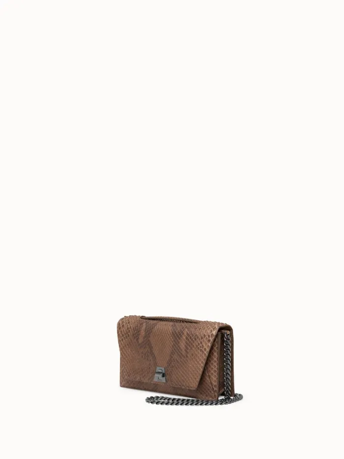 City Bag In Python Nubuck Leather Olive Women Akris Crossbody Bags