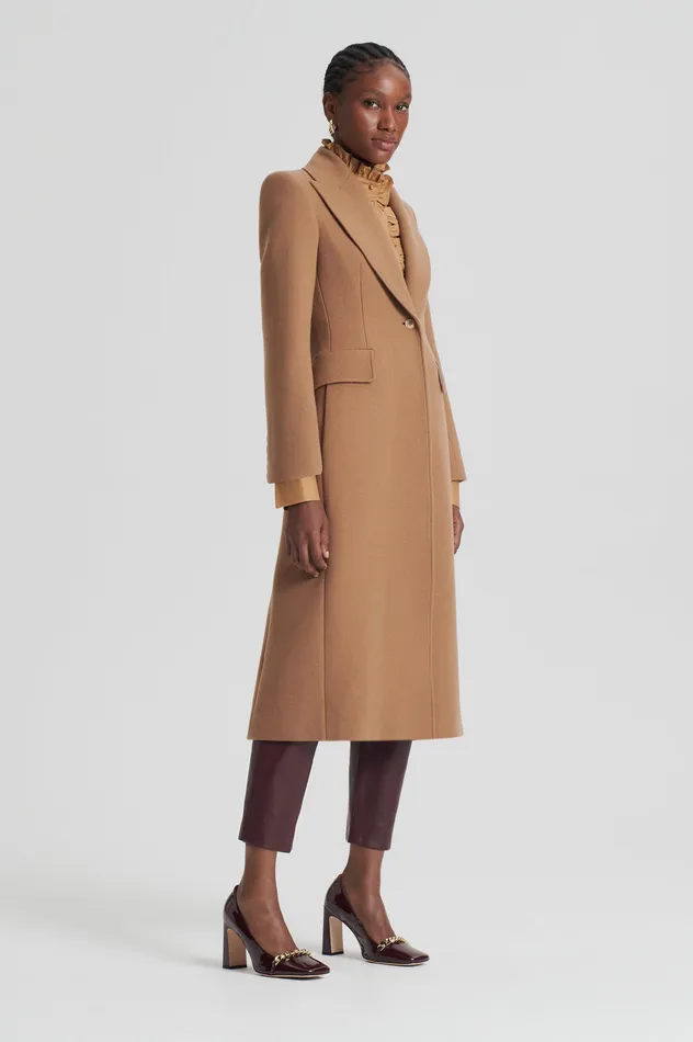 Coats Scanlan Theodore Women FAUX FUR COLLAR COAT CAMEL Coats Scanlan Theodore Women FAUX FUR COLLAR COAT CAMEL