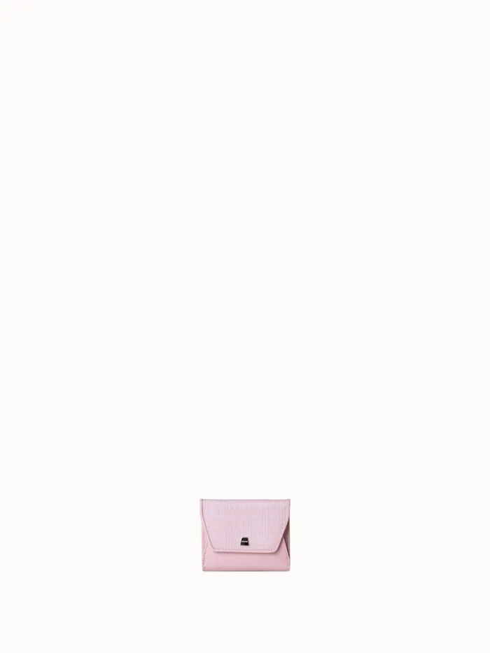 Compact Wallet In Horsehair And Leather Soft Rose Women Akris Wallets