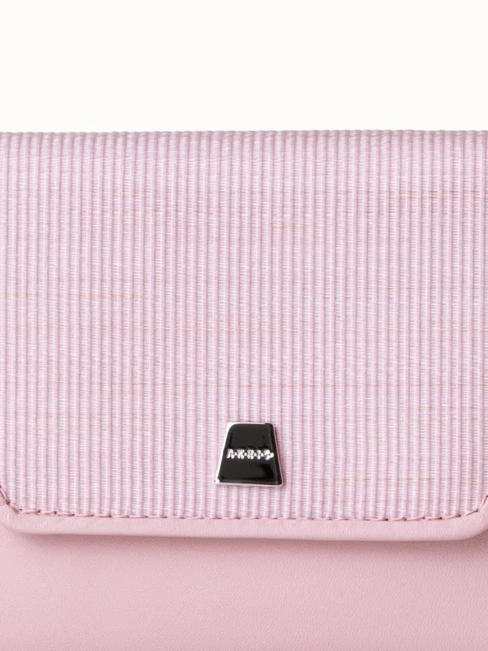 Compact Wallet In Horsehair And Leather Soft Rose Women Akris Wallets