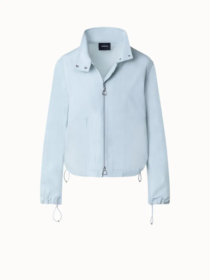 Cotton Taffeta Blouson Bleached Denim Women Akris Jackets