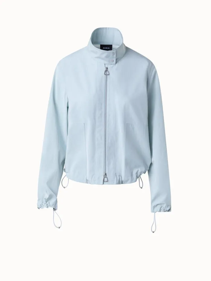 Cotton Taffeta Blouson Bleached Denim Women Akris Jackets