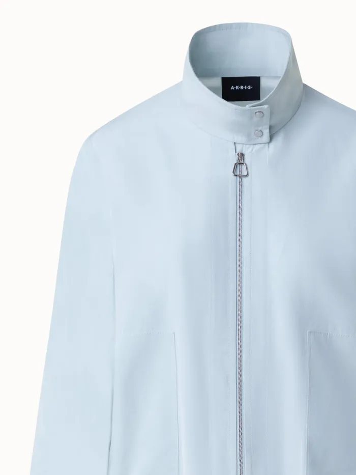 Cotton Taffeta Blouson Bleached Denim Women Akris Jackets