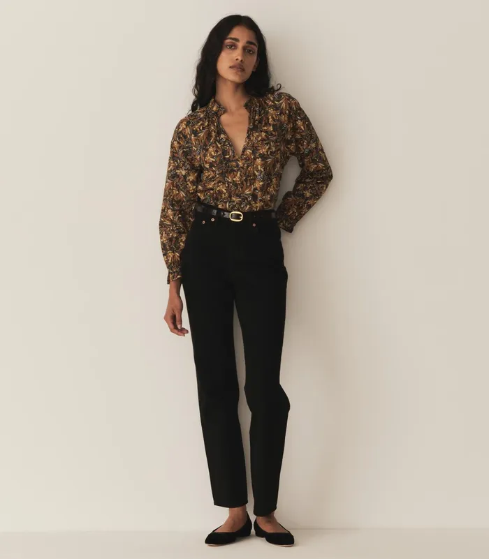 DEN Juna Top Noir Narcissus Floral Women Tops DEN Juna Top Noir Narcissus Floral Women Tops