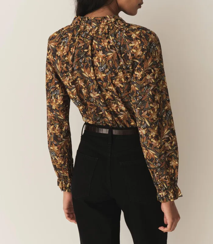 DEN Juna Top Noir Narcissus Floral Women Tops DEN Juna Top Noir Narcissus Floral Women Tops