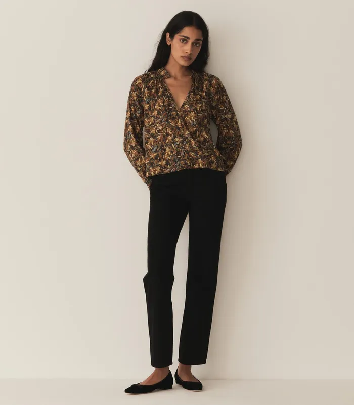 DEN Juna Top Noir Narcissus Floral Women Tops DEN Juna Top Noir Narcissus Floral Women Tops