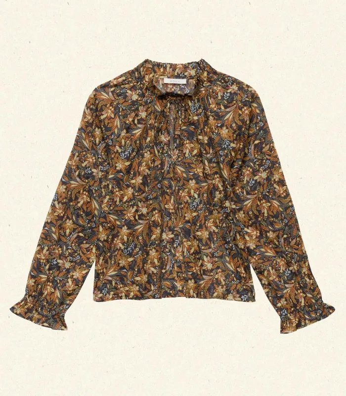 DEN Juna Top Noir Narcissus Floral Women Tops DEN Juna Top Noir Narcissus Floral Women Tops