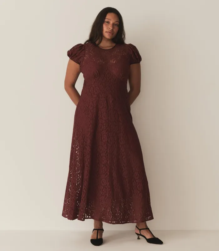 DEN Katarina Dress Black Cherry Women Dresses