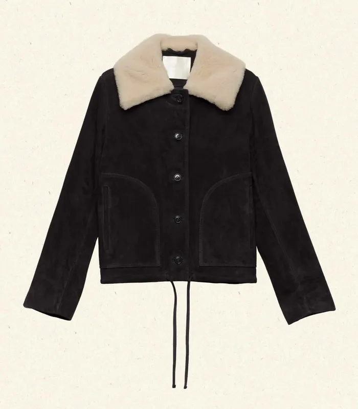 DEN Turner Suede Jacket Black Women Coats and Jackets DEN Turner Suede Jacket Black Women Coats and Jackets
