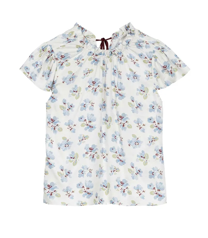 DEN Yvie Top Bleu Frolicking Floral Women Tops DEN Yvie Top Bleu Frolicking Floral Women Tops