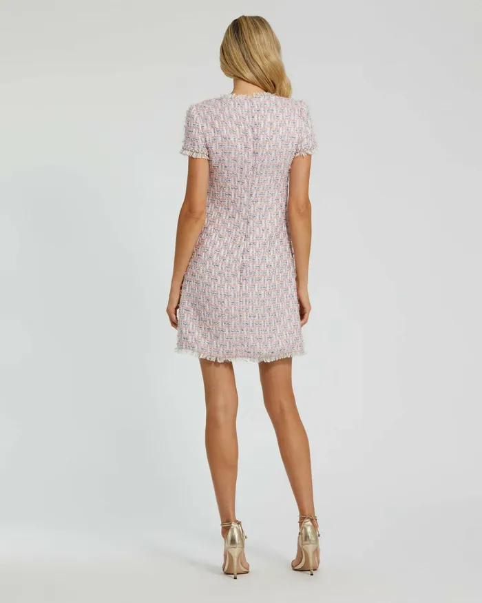 Daytime Dresses Pink Cap Sleeve Floral Button Detail Shift Dress Pink Multi 8211 Mac Duggal Women