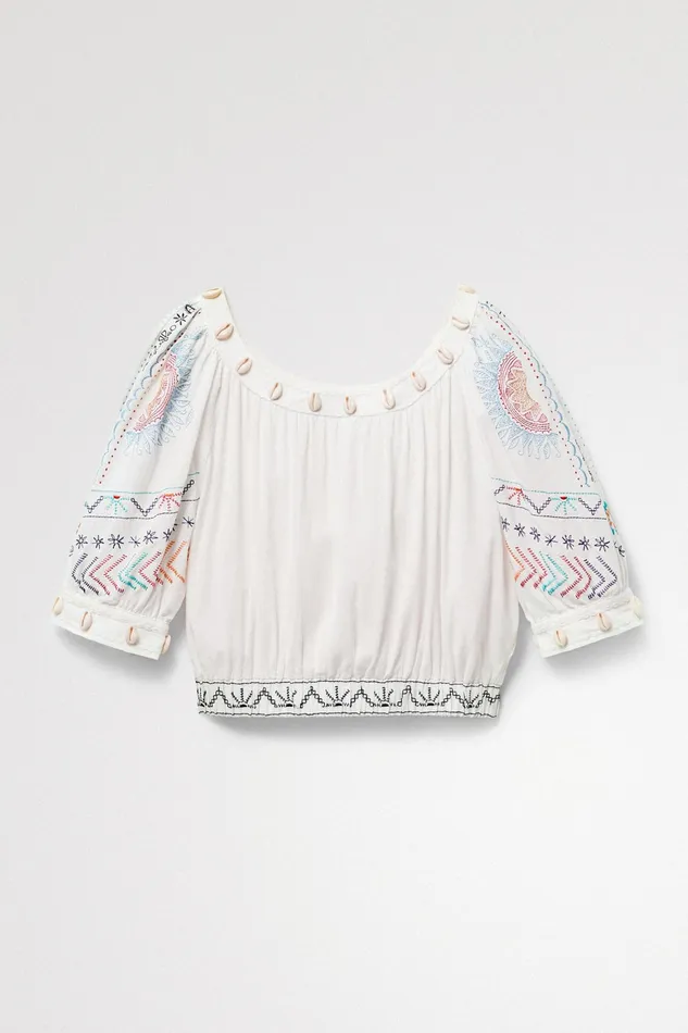 Desigual Cropped Blouse Women Tops and Shirts