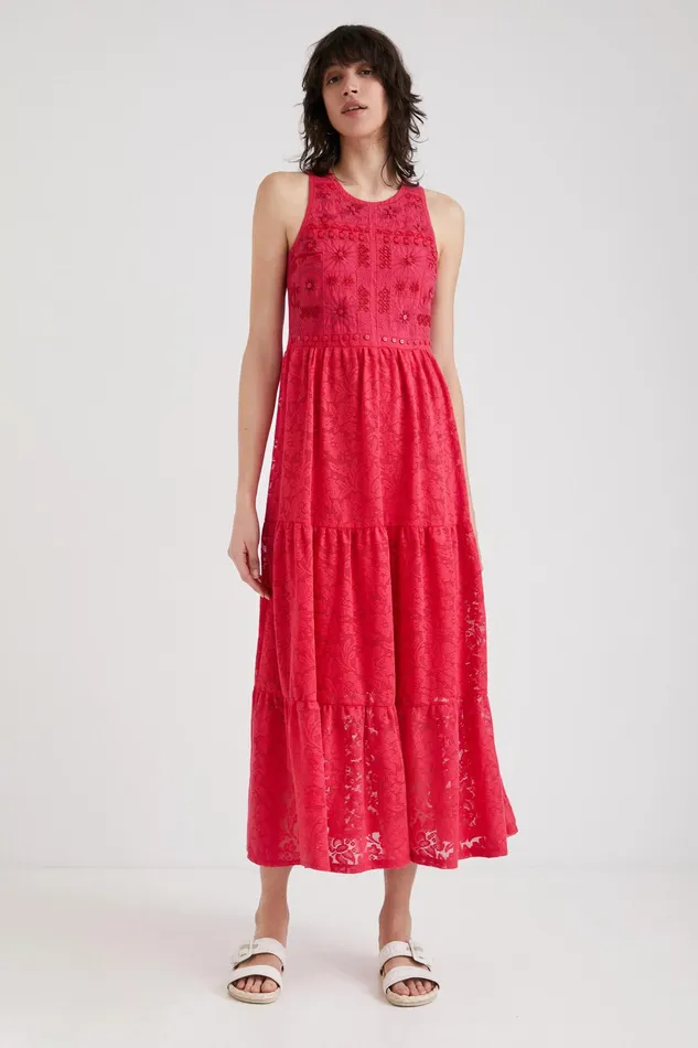 Desigual Ethnic Lace Dress Women Dresses