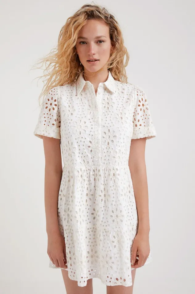 Desigual Swiss Embroidery Tshirt Dress Women Dresses